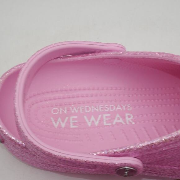 New Crocs Mean Girls Classic Clogs Sandals  Pink Glitter  Men's 12  Women's 14 - Picture 9 of 13